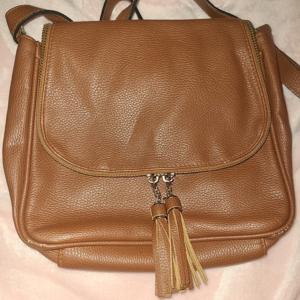 Caramel color crossbody bag